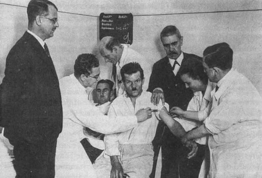 pintcole's tweet photo. People were once intentionally infected with malaria to cure syphilis. The fever killed the bacteria, and then doctors cured the malaria. The man who proposed the idea won a Nobel Prize. https://t.co/KQsmlejRNB