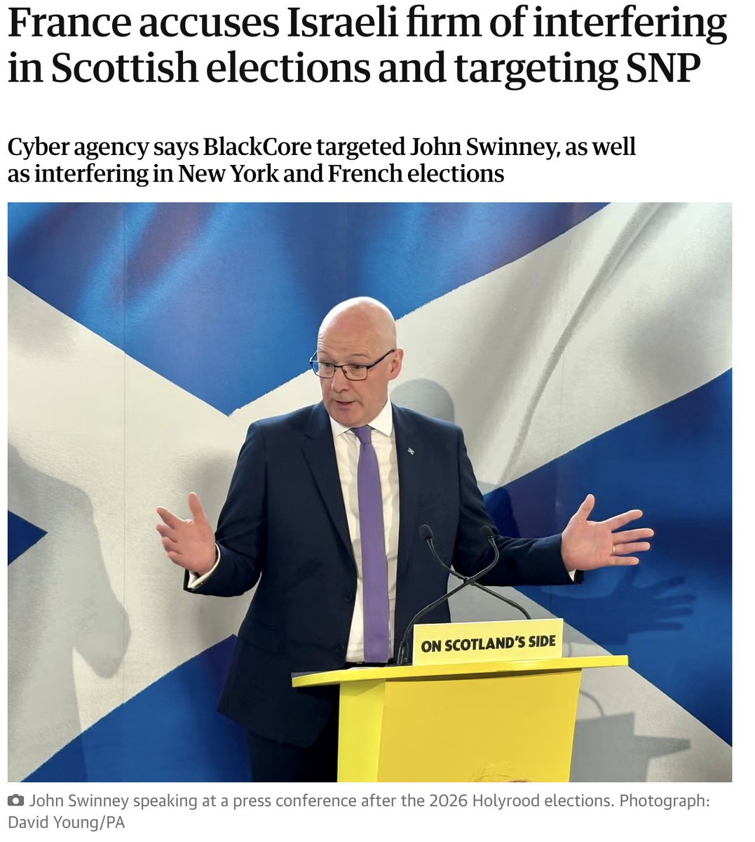 rosscolquhoun's tweet photo. Now discuss what happened in Israel during the Scottish election. https://t.co/MAWvrATxhv