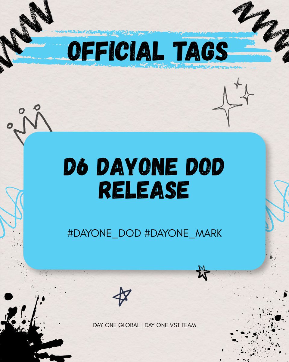 dayonevst's tweet photo. [🌐] #DAYONE_TAGS

🚨 Tag Update!

@/namelessfandom, It’s DAY ONE MARK's turn to shine!

Use our updated tags, join the party, and let’s make this countdown louder together!

D6 DAYONE DOD RELEASE
#DAYONE_DOD #DAYONE_MARK https://t.co/kj6J9tTby8