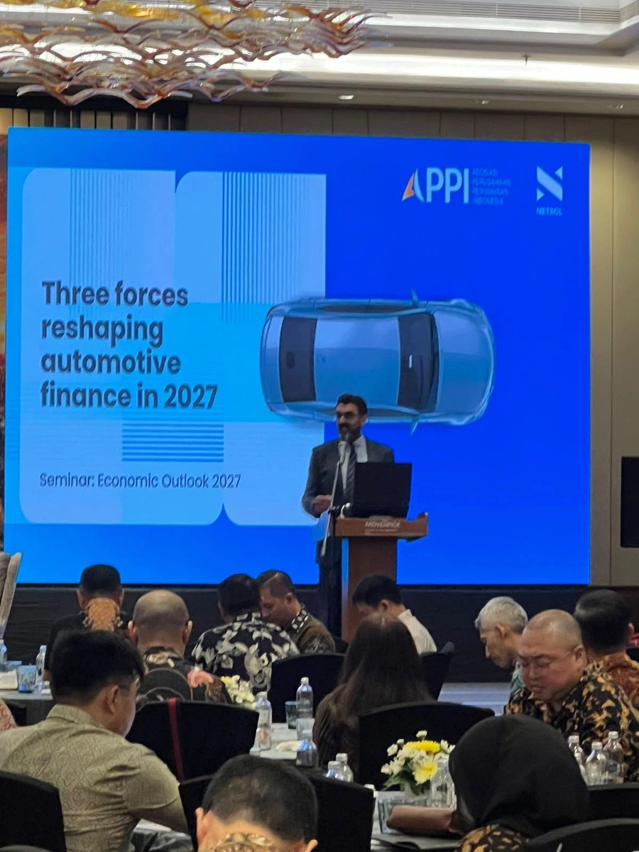 NETSOLTech's tweet photo. Our Regional Director for APAC Farooq Fasih Ghauri delivered an insightful keynote on ‘What will shape automotive finance in Indonesia over the next year’ to multi-finance leaders from across the country during the APPI International Seminar in Bali this past week. 

His session touched on three key forces shaping the industry: shifting economic conditions and consumer behavior, the transition to electric vehicles, and the growing role of AI in risk assessment and customer experience.

We look forward to continuing these conversations and helping shape the next chapter of automotive finance in the region. 

#netsoltech #netsolindonesia #multifinance #autofinance #futureproofing #technology #transcendfinance #transcendplatform #internationalseminar #appi #bali