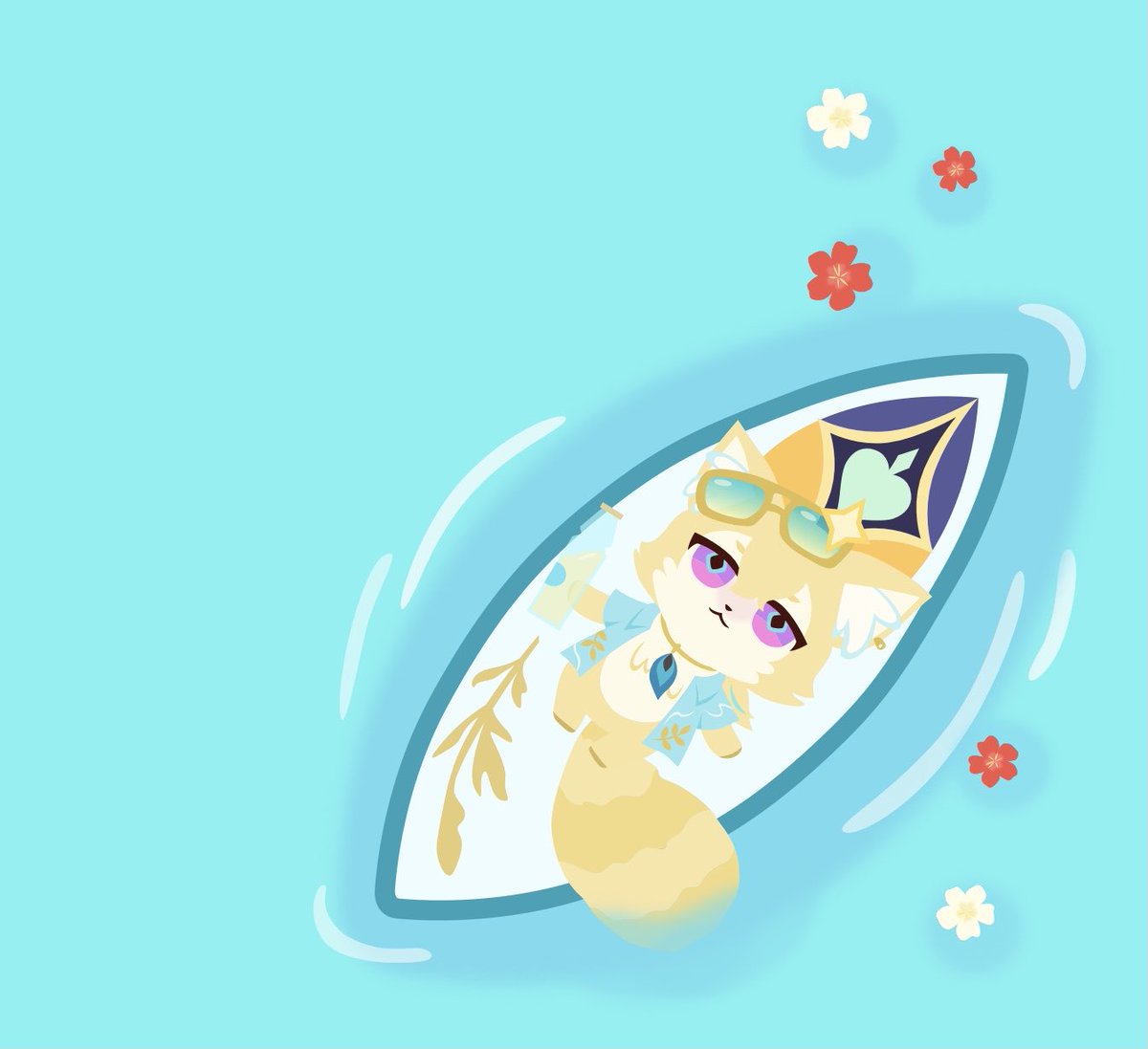maybellsuzu's tweet photo. 波に乗れずただぷかぷかと海に浮かぶ🌊のりくん https://t.co/Hxhnevy1ZS