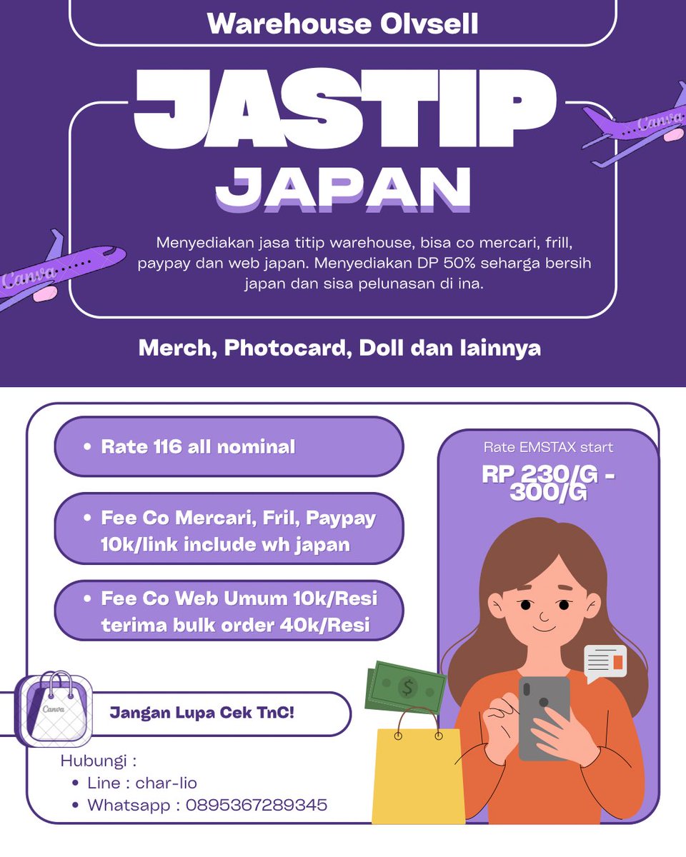 olvsell's tweet photo. [ OPEN WH JAPAN CO MERCARI, FRIL, PAYPAY dan WEB JAPAN🇯🇵 ] 

✔️ RATE 116 (all nominal)
✔️ FEE CO 10K FLAT
✔️ DP 50% OK
✔️ FEE JASTIP 10K/BARANG INC WH
✔️ EMSTAX EST 230-300g
✔️ PENGIRIMAN 1 Bulan 1X 🙏🏻 (bisa lebih cepat menyesuaikan box)

📍DOM SURABAYA - JATIM https://t.co/BJeT561TnD