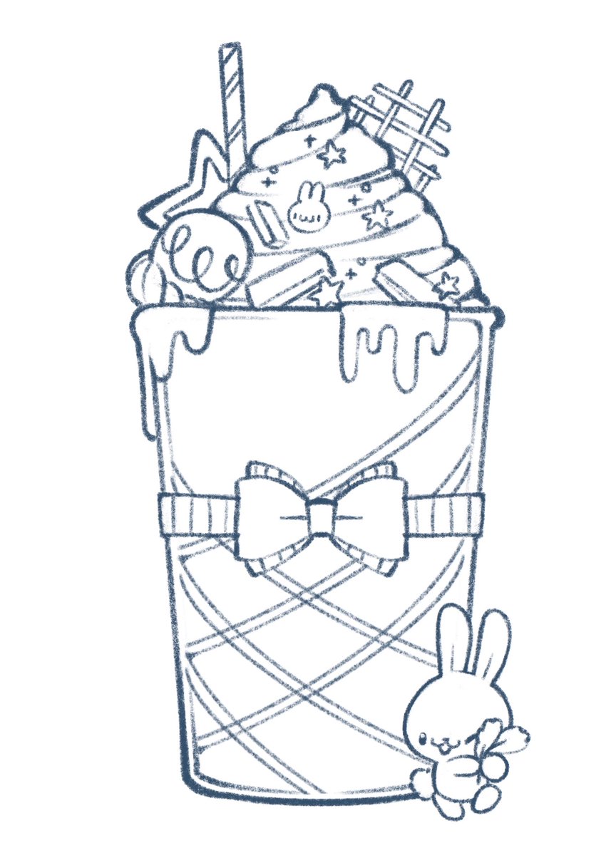me_meeyen's tweet photo. Pencil brush line art 
แวะมาเสิร์ฟก่อน4เมนู 🩵🧡🩷💚🐰 
ชอบแก้วไหนครับบ https://t.co/b1fNF6XK8L