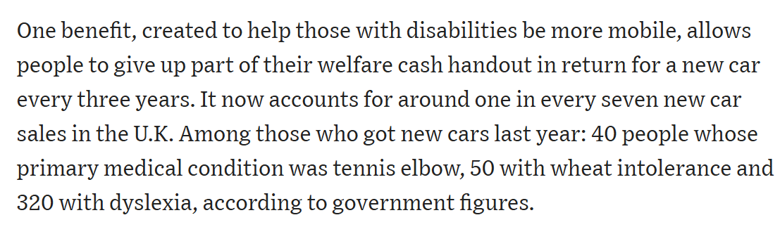 Spencerjakab's tweet photo. This @WSJ piece on the UK's runaway disability benefits is something else. Great color from @MaximColch &amp; @davidluhnow https://t.co/8CWs0rbQfB