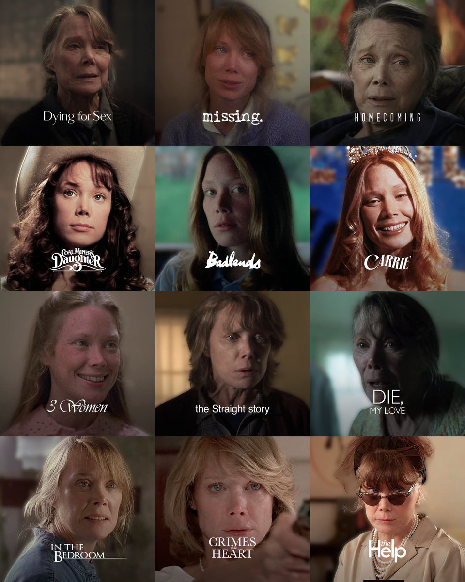 TheCineprism's tweet photo. The acting range of the legendary Sissy Spacek https://t.co/13uev7F2GC