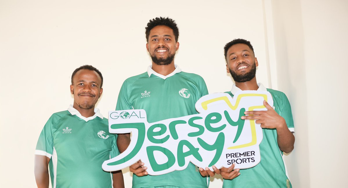 GOALinEthiopia's tweet photo. In solidarity with GOAL HQ’s annual Jersey Day, members of the GOAL Ethiopia football team and administration took part in a photoshoot to mark the occasion. https://t.co/do4rzFJpHJ
