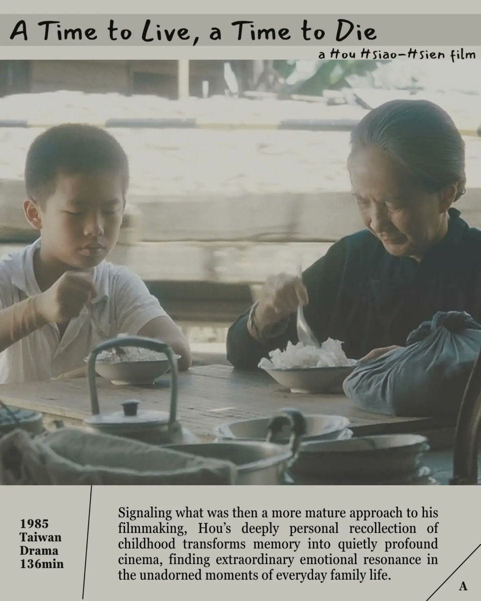 NasrullahAzroyy's tweet photo. Only Yesterday 

#houhsiaohsien #atimetoliveatimetodie #taiwanesecinema #filmreview #moviereview 

Revisited digitally https://t.co/O7Yr2flIDW