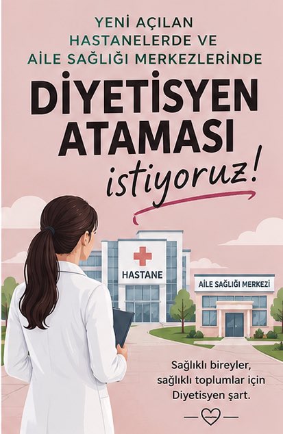 kedilerveselo's tweet photo. Yeni açılan hastaneler, Aile Sağlığı Merkezleri ve sağlık kuruluşları diyetisyensiz kalmasın! Koruyucu sağlık hizmetlerinin güçlendirilmesi ve toplum sağlığının korunması için diyetisyen atamaları bekliyoruz!

#DiyetisyenAtamalarıBekliyor https://t.co/ADKQvISY2H