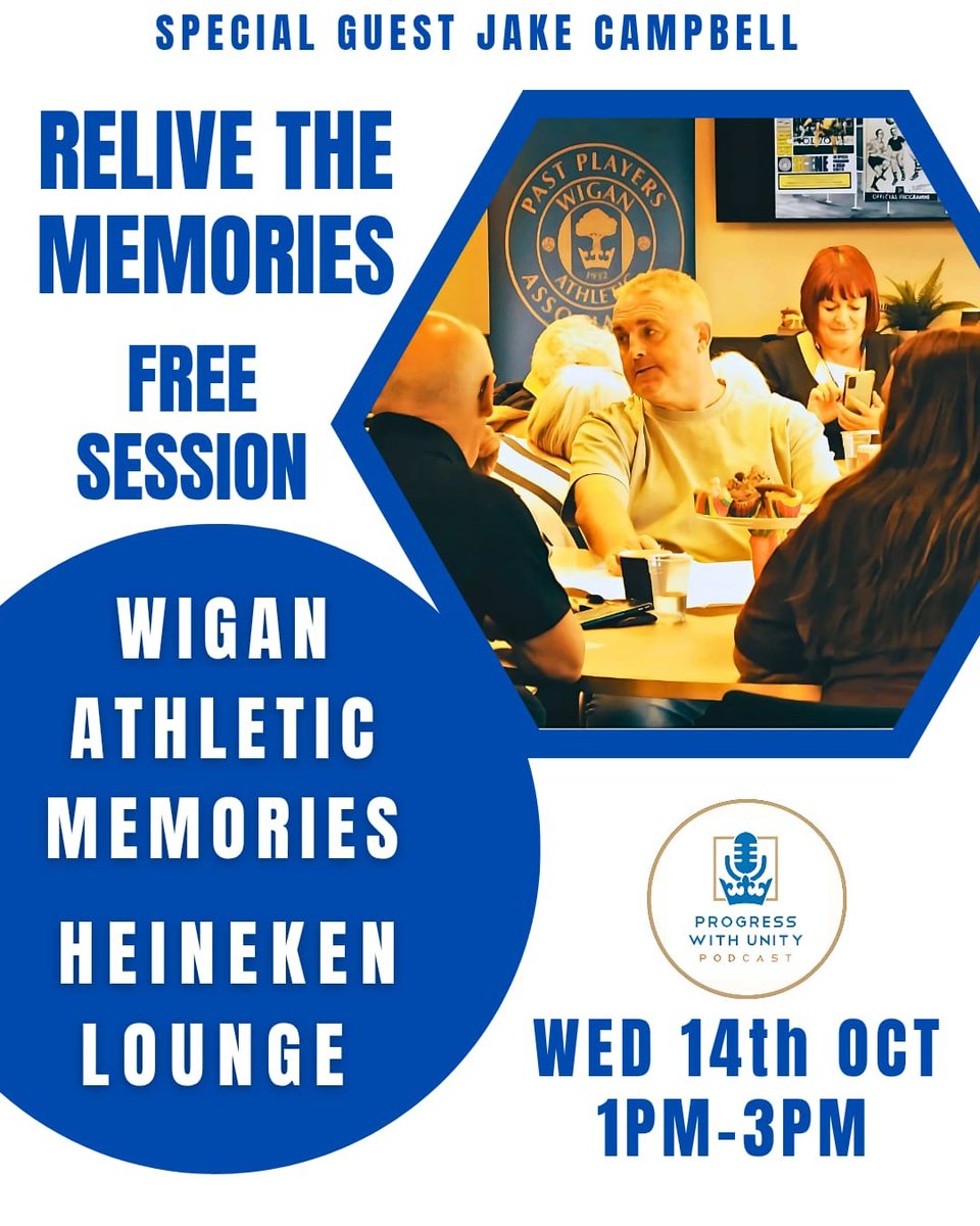 PWUPodcast's tweet photo. 𝗟𝗮𝘁𝗶𝗰𝘀 𝗠𝗲𝗺𝗼𝗿𝗶𝗲𝘀

Next session 

🗣🎙'Head of Academy, Jake Campbell'

🗓 Wednesday 14th October

🕐 1 till 3pm

🏟 Tomaco Lounge
Brick Community Stadium

FREE Event
#wafc https://t.co/WqJTnCdA4Z