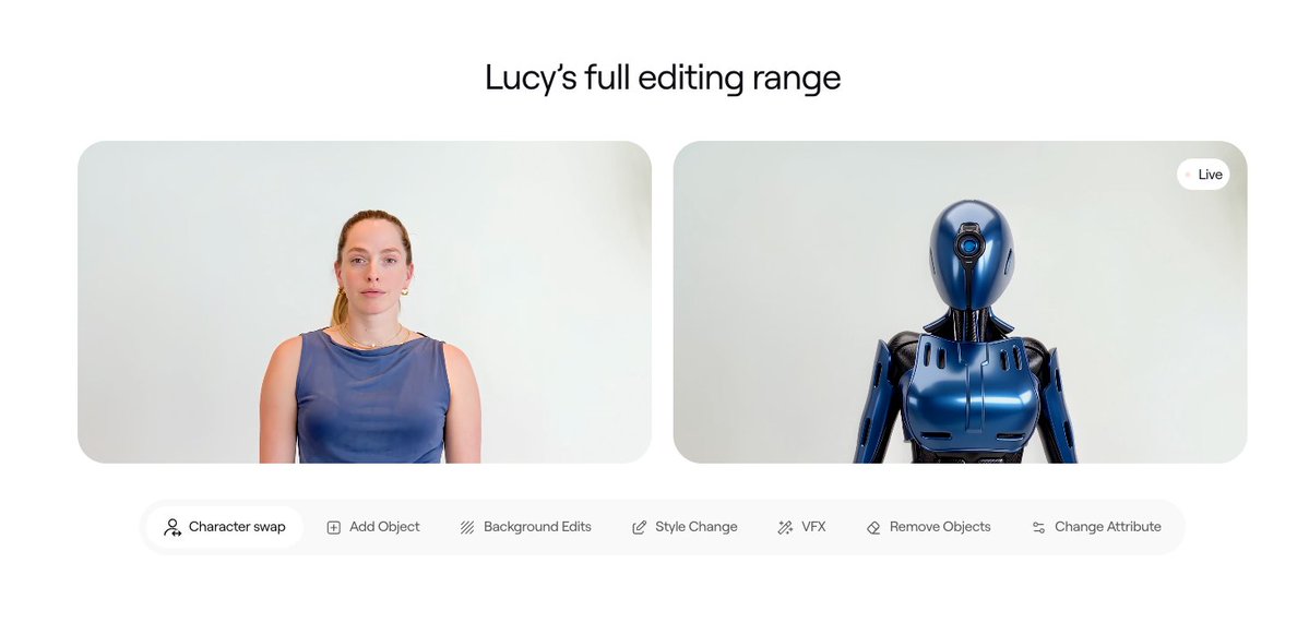 ThorfinnOnChain's tweet photo. AMAZON JUST ACQUIRED @DecartAI !!!

They are famous for their VIDEO AI MODEL

LUCY 2.5

This will be everywhere!!!

ANNOUNCEMENT TWEETS:
https://t.co/fy3ve7MxTQ
https://t.co/HlOGO8QvA1

ORIGINAL POST HAS 4.5Mn views!!!
https://t.co/9lBFd48dNQ

Decart Lucy's website:
https://t.co/HWQKkwxhY3