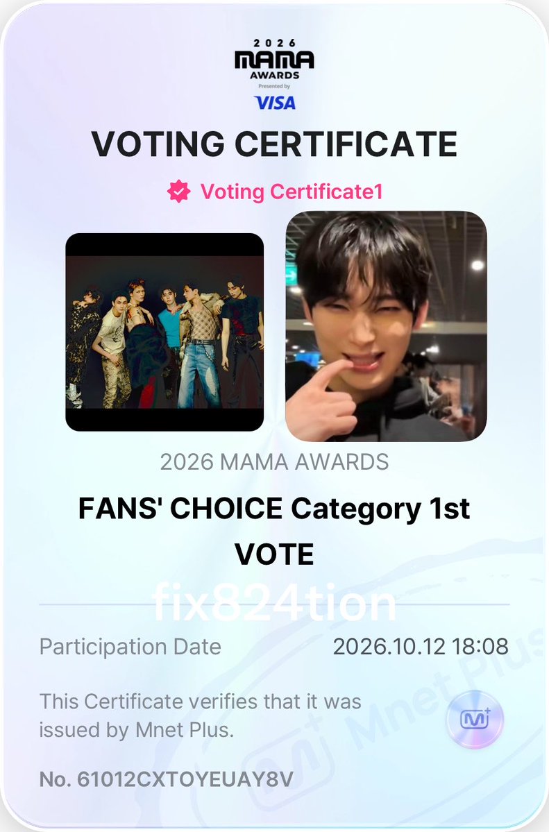 fix824tion's tweet photo. I vote  #ENHYPEN for #2026MAMAVOTE https://t.co/6t35mkNoBf