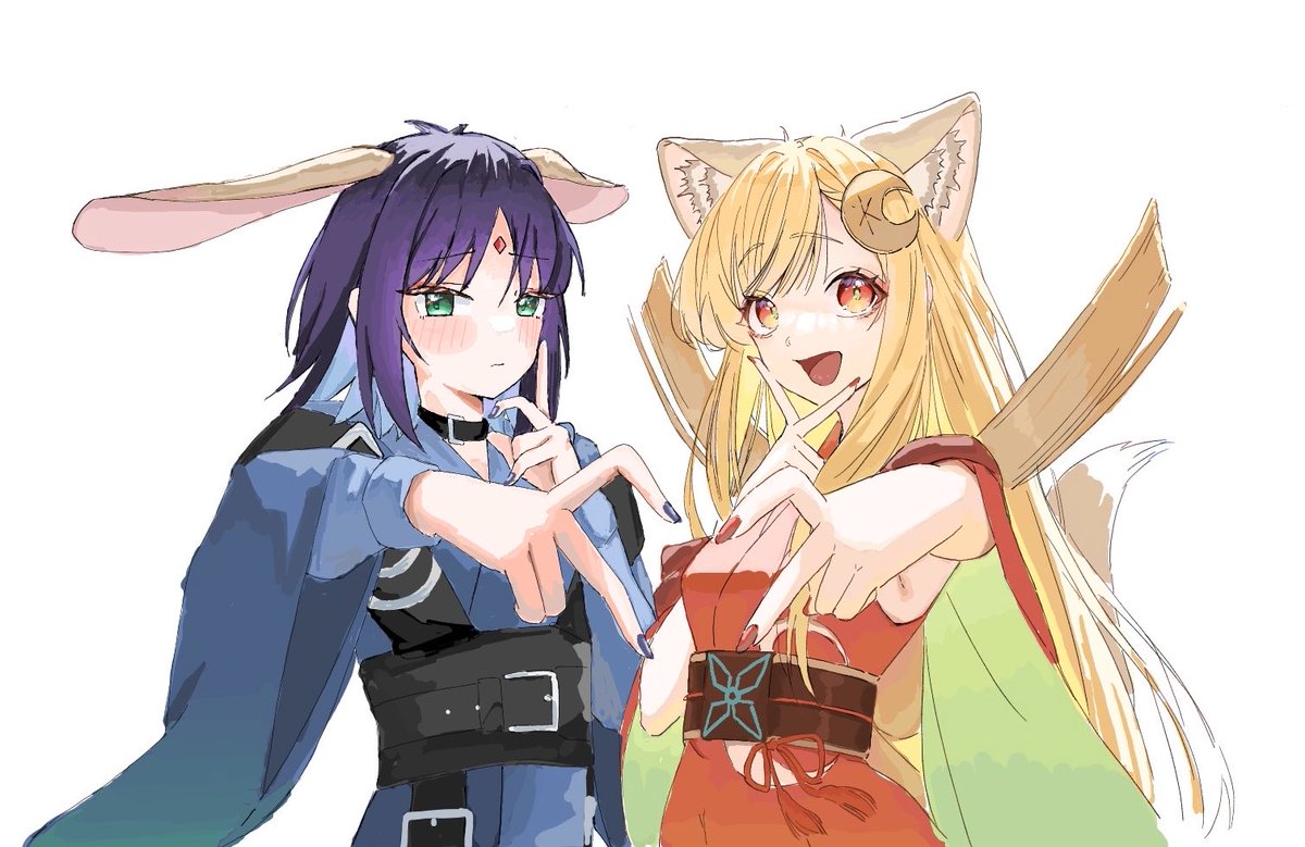 megagori_cpk's tweet photo. んぽょ。(@npoyonpoyon )さんと絵チャで合作～ 狐耳かぐや可愛すぎ🫶 https://t.co/MfZpYRAhZP