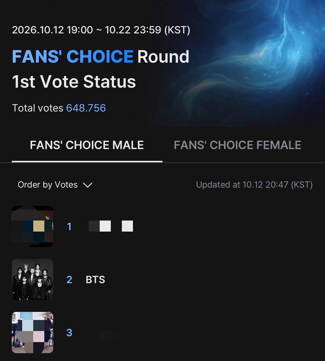 miniminisoull's tweet photo. Además de votar por vía Twitter con el #, hay que votar en la Web por Fans Choice Male.
@BTS_twt 

Link:
(https://t.co/qKJ3u0gihf)

SOLO un voto por día y por dispositivo. https://t.co/TxLGsaC38b