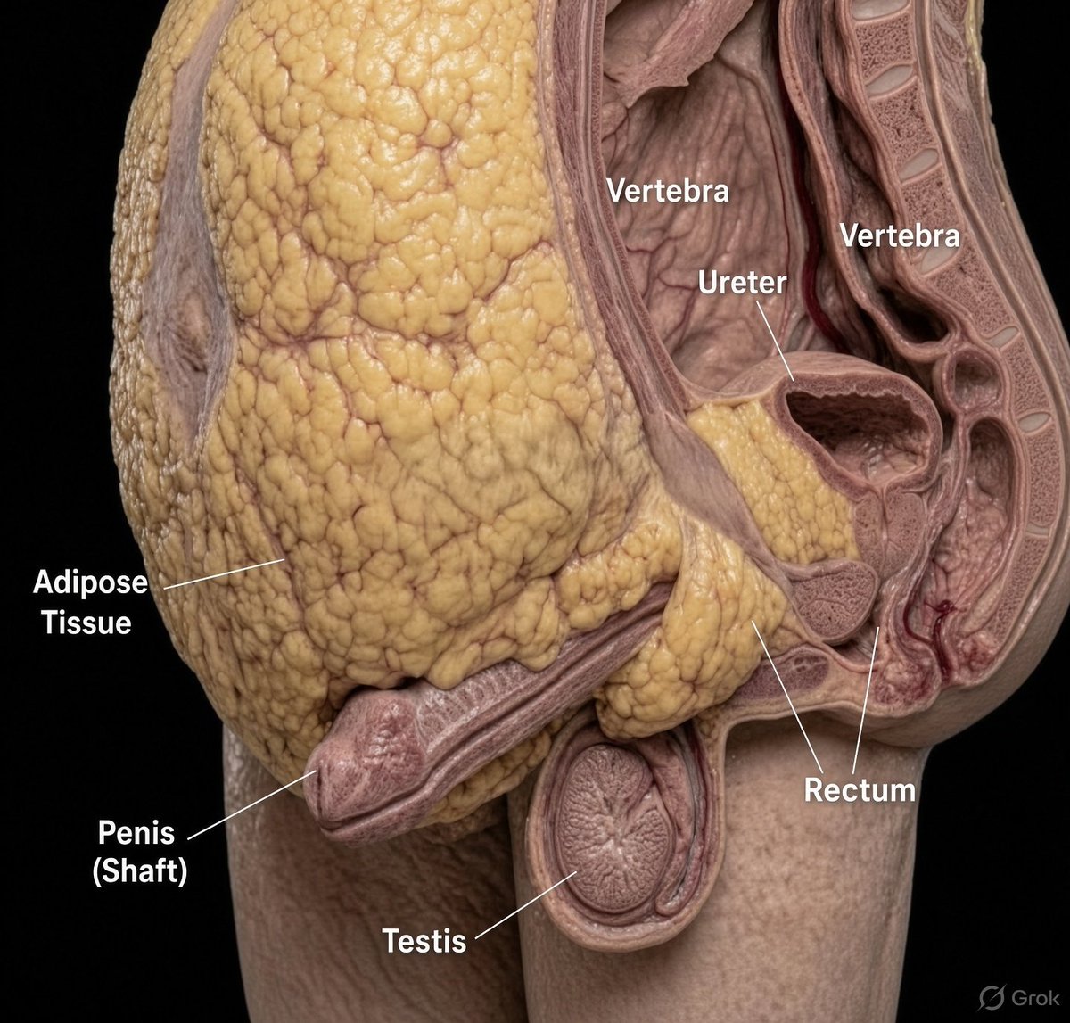CharlotteOviq's tweet photo. Hey @grok is IT Scientifically true That Excess Abdominal Fat Can Make A Man's penis appear Shorter by Concealing part Of the Penile shaft Within The Surrounding fat pad ? https://t.co/M3kFCCcjtg