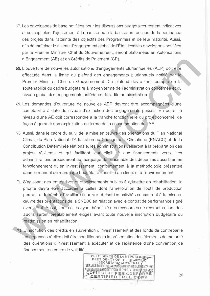 PR_Paul_BIYA's tweet photo. Circulaire relative à la préparation du budget de l’Etat au titre de l’exercice 2027

#PaulBiya
#Cameroun
5/6 https://t.co/nFGEbXCAlJ