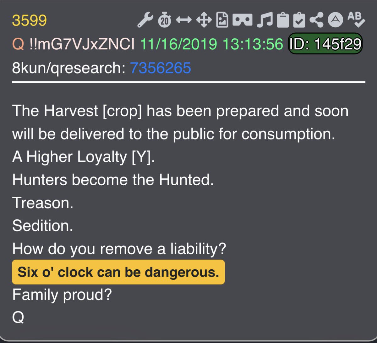 intheMatrixxx's tweet photo. Pesky Q proof Developing. 

Q drop 3634 (Nov 25, 2019):

OMAR paid [F] agent. 

“IF KNOWN - WILL THERE BE JUSTICE?
It’s only a matter of time.”

HSI executed a search warrant at Ilhan Omar’s DC residence ~6:00 a.m. this morning as part of a federal criminal investigation into her immigration paperwork.

How do you remove a liability?

Six o’clock can be dangerous.

It’s only a matter of time.