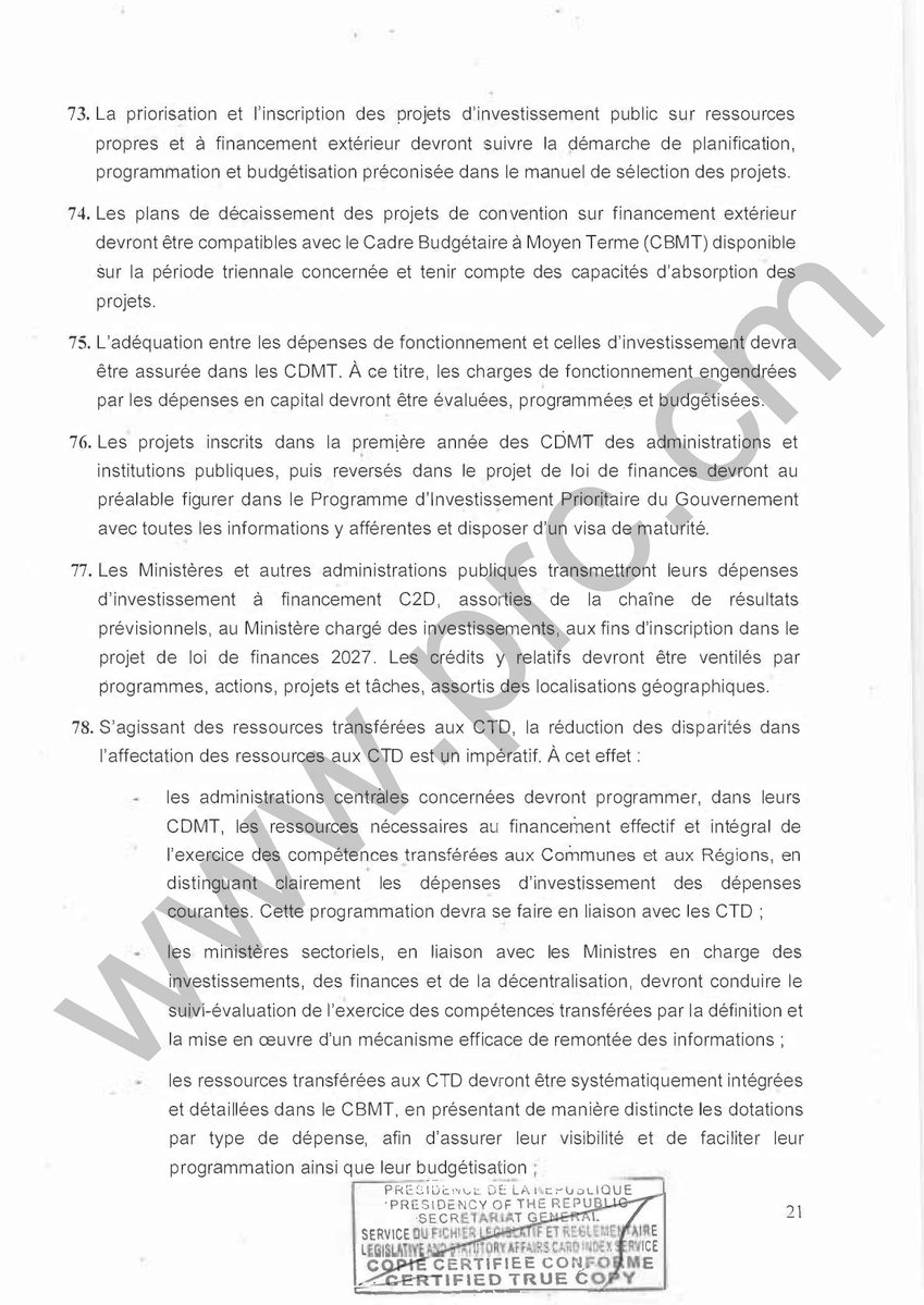 PR_Paul_BIYA's tweet photo. Circulaire relative à la préparation du budget de l’Etat au titre de l’exercice 2027

#PaulBiya
#Cameroun
6/6 https://t.co/zy0TYL7yeu