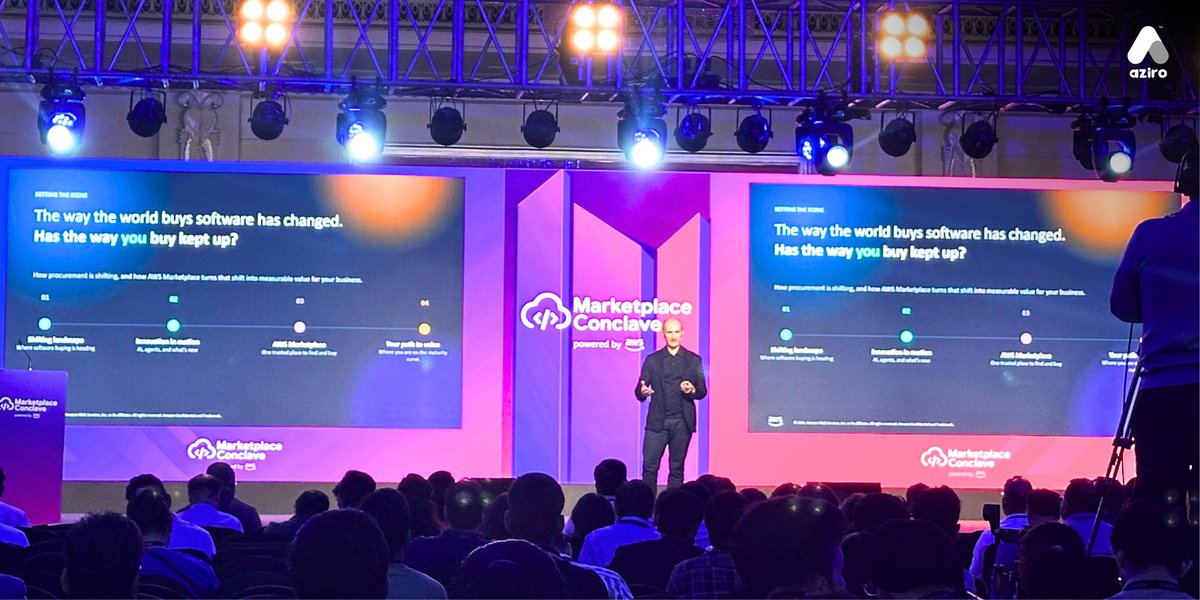 AziroTech's tweet photo. Rishi Agrawal, Director-GTM &amp; Strategic Alliances, Aziro was at the AWS Marketplace Conclave this week, talking with AWS leaders, ISVs and partners about where cloud marketplaces are headed.

#AWSMarketplace #AWS #SaaS #CloudMarketplace #EnterpriseAI #FraudDetection #Aziro https://t.co/kZQaeiPb6r