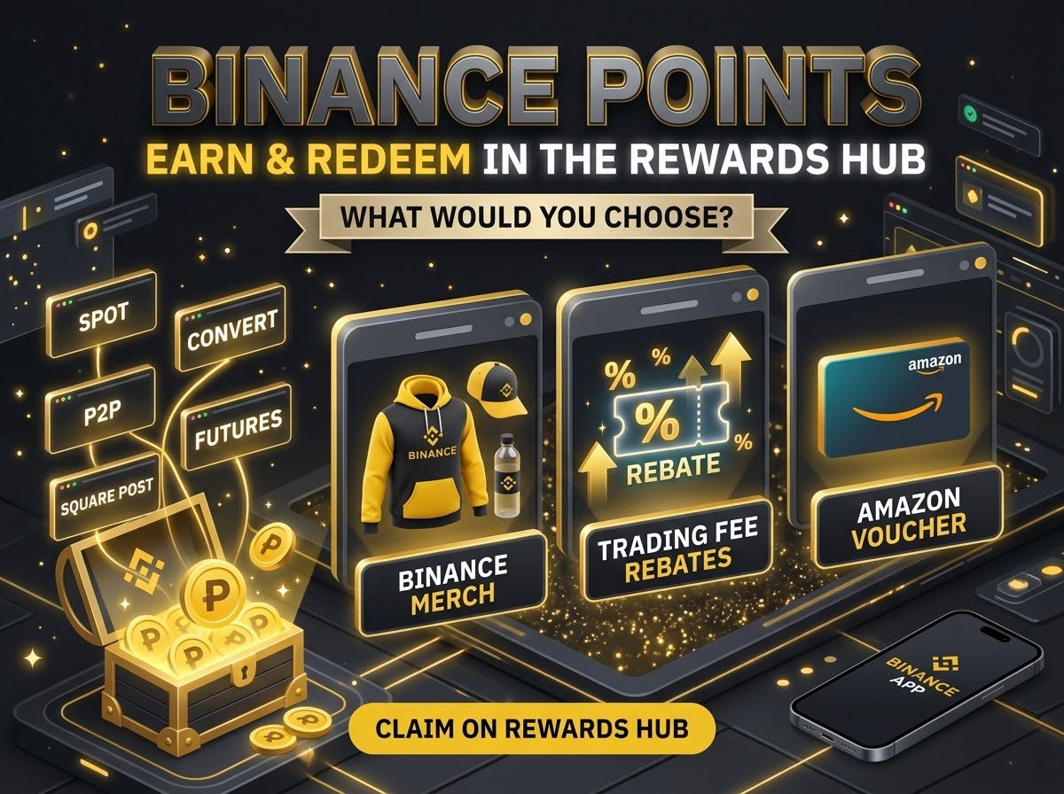cryptociara6's tweet photo. I just learned something interesting about Binance Points 

If you already use Binance, some of your everyday activities may help you earn Points. 

You can earn through eligible activities like Spot, Convert, P2P, Futures and posting on Binance Square.

Just visit the Binance Rewards Hub to check your available tasks, claim your Points within 14 days, and explore the rewards.

Now I'm curious 👇 What would you choose: Binance merch, trading fee rebates, or an Amazon voucher?

#Binance #BinancePoints #BinanceSquare #RewardsHub #Crypto
