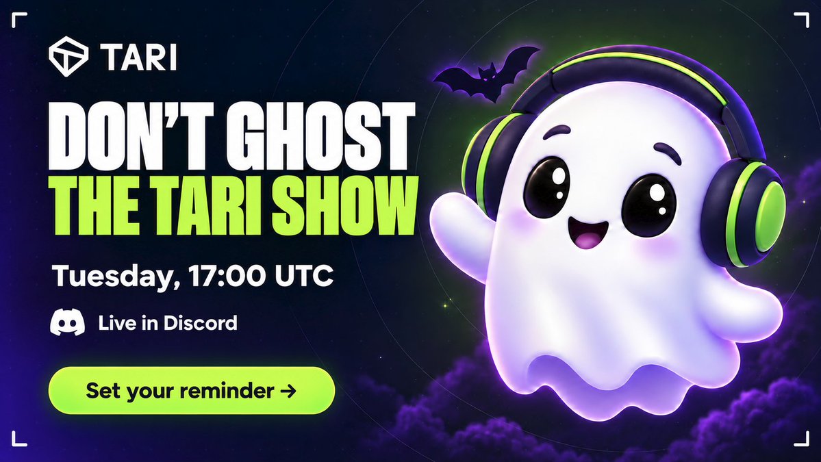 tari's tweet photo. Don’t ghost the Tari Show!

Tuesday, 1 PM EST / 17:00 UTC in Discord.

Bring your questions. Tap Interested for a reminder:
https://t.co/rkFvMqoZOL https://t.co/OMIhigTC1D
