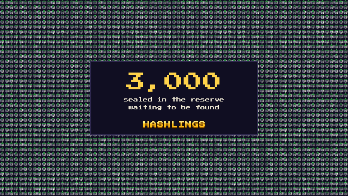 PlayHashlings's tweet photo. 3,000 Hashlings are already sitting in the contract,
Waiting to be caught in the game 👀

But first, you need one of your own:

Step 1: Dig your Hashling when digging opens
Step 2: It's your ticket into Hashvale
Step 3: Go find the 3,000 waiting there

Digging begins soon... https://t.co/68eQvgDANe
Read more here: https://t.co/2Nm2FauV5b