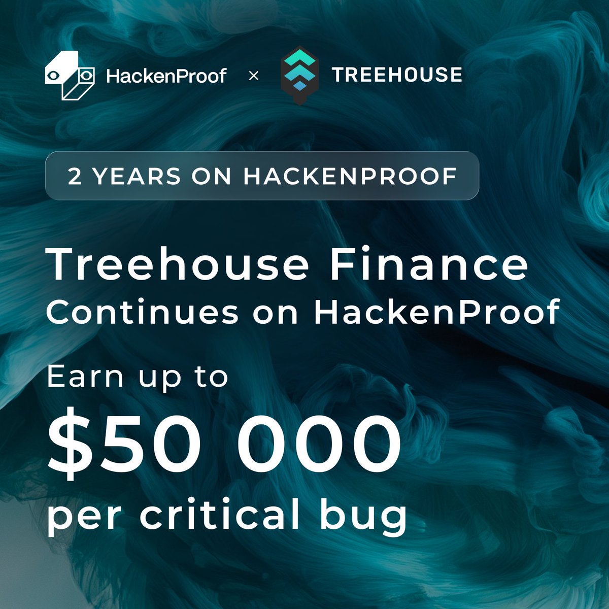 HackenProof's tweet photo. 🎉 2 years of security collaboration with @TreehouseFi!

We’re happy to continue supporting Treehouse Finance through its Bug Bounty Programs on HackenProof.

The program is live, and researchers will be rewarded based on these tiers:

Critical: $25,000 - $50,000
High: $5,000 - $25,000
Medium: $500 - $5,000
Low: $250 - $500

Start the #bugbounty hunt right now! 👇

https://t.co/AgN3ssojiC