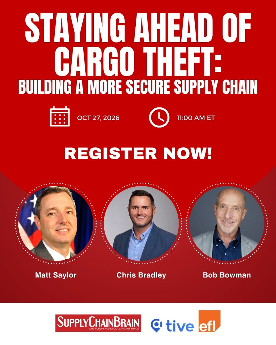 SCBrain's tweet photo. Register Now: https://t.co/IPGKGWvB1V 
Where does real-time visibility fit into cargo security? Register for this webinar to learn how better shipment visibility can help organizations reduce risk and respond faster. #digitalnetwork #Tive #supplychainbrain https://t.co/iKeAGrRbaL