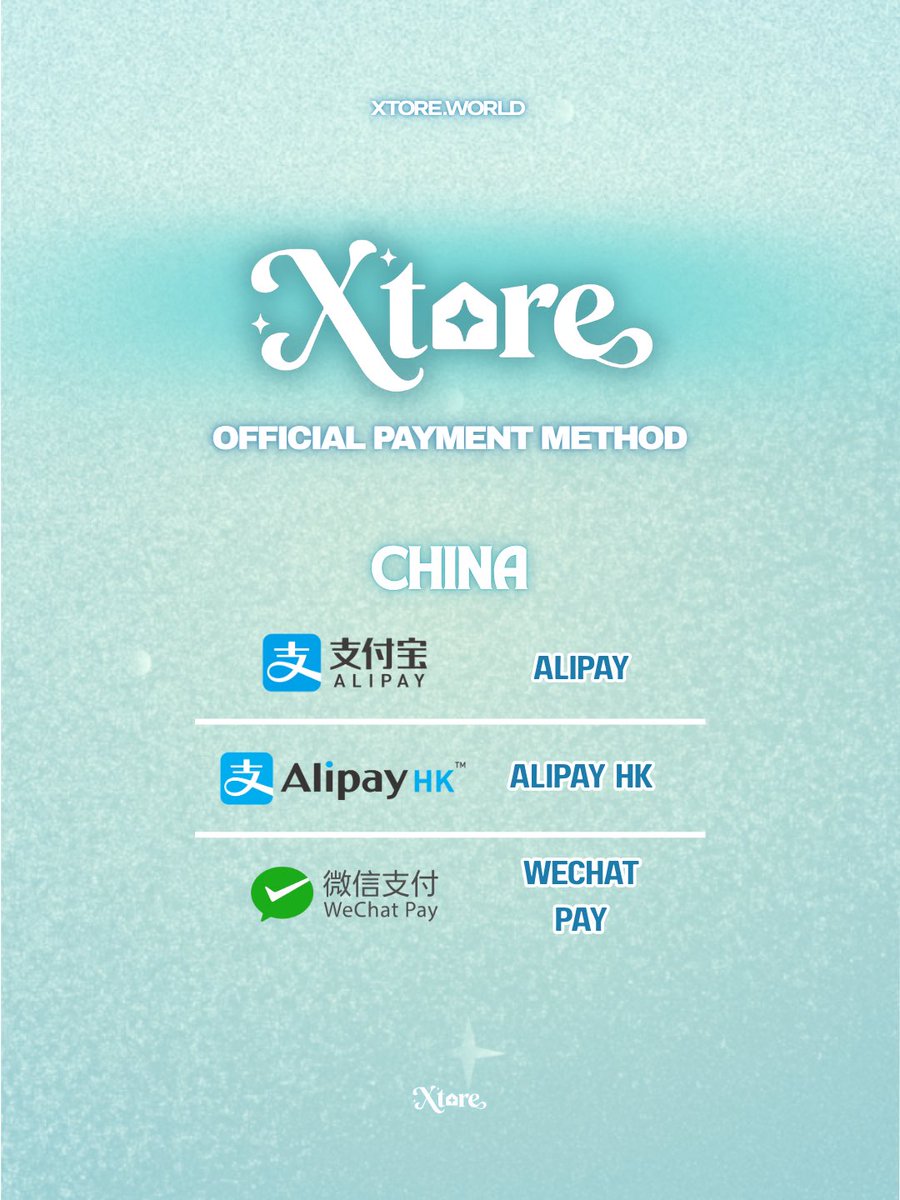 Xtoreofficial's tweet photo. 💸XTORE UPDATED PAYMENT METHODS ARE NOW AVAILABLE!💸

We’ve added new payment methods to make your XTORE purchases easier and more convenient!✨

KOREA
•⁠ ⁠KakaoPay
GLOBAL
•⁠ ⁠Bank Transfer
CHINA / HONGKONG (China)
•⁠ ⁠Alipay
•⁠ ⁠⁠Alipay HK
•⁠ ⁠WeChat Pay
SOUTHEAST ASIA
•⁠ ⁠DANA
•⁠ ⁠Rabbit LINE Pay
•⁠ ⁠PayNow

Shop your favorite XTORE items with more payment options now!🛍️

#XTORE #XODIAC #소디엑