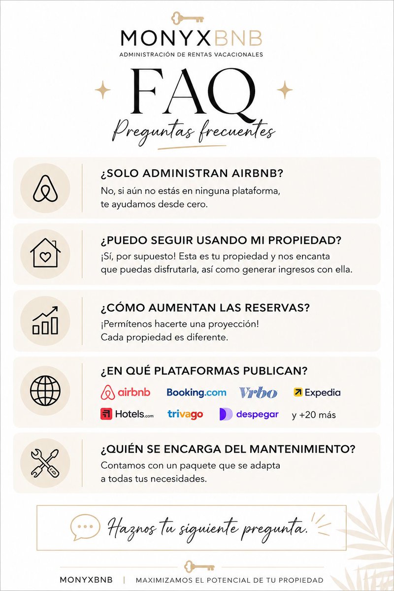 monyxbnb's tweet photo. EStás pensando en rentar tu propiedad, pero todavia tienes dudas? No eres el único.

Ya sea que estés comenzando desde cero o que ya tengas una propiedad publicada en airbnb u otra plataforma, en Monyxbnb hacemos que el proceso sea sencillo, rentable y sin complicaciones.

En Monyxbnb sabemos que cada propiedad es diferente. Por eso diseñamos una estratégia personalizada enfocada en maximizar el potencial y la rentabilidad de tu propiedad, no solo en adminsitrarla.

¿Tienes otra pregunta? Dejala en los comentarios o envianos un mensaje, ¡con gusto te ayudaremos!

#Monyxbnb #PuertoVallarta #VacationRental #PropertyManagement #Realstateinvesting