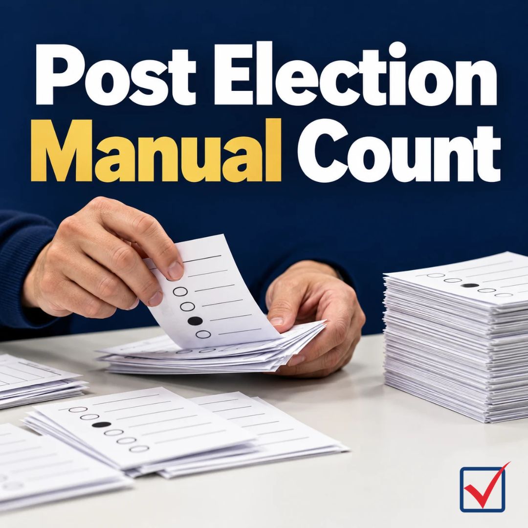 EIwatchdogs's tweet photo. A post-election manual audit compares a hand count of paper ballots with the results reported by electronic tabulators.

Here’s how a precinct-based audit could work:

🗳️ After the election, precincts are randomly selected.

🎩 If there are 100 precincts, a 5% audit would select five precincts—drawn from a hat in public.

🔎 In those five precincts, EVERY ballot is hand counted, and the votes in the contests being audited are compared with the machine totals.

Any discrepancies should be documented, investigated and resolved, with the audit expanded when warranted.

A post-election manual audit can expose counting errors and help determine whether a broader count is needed.

Voters deserve results backed by verification.