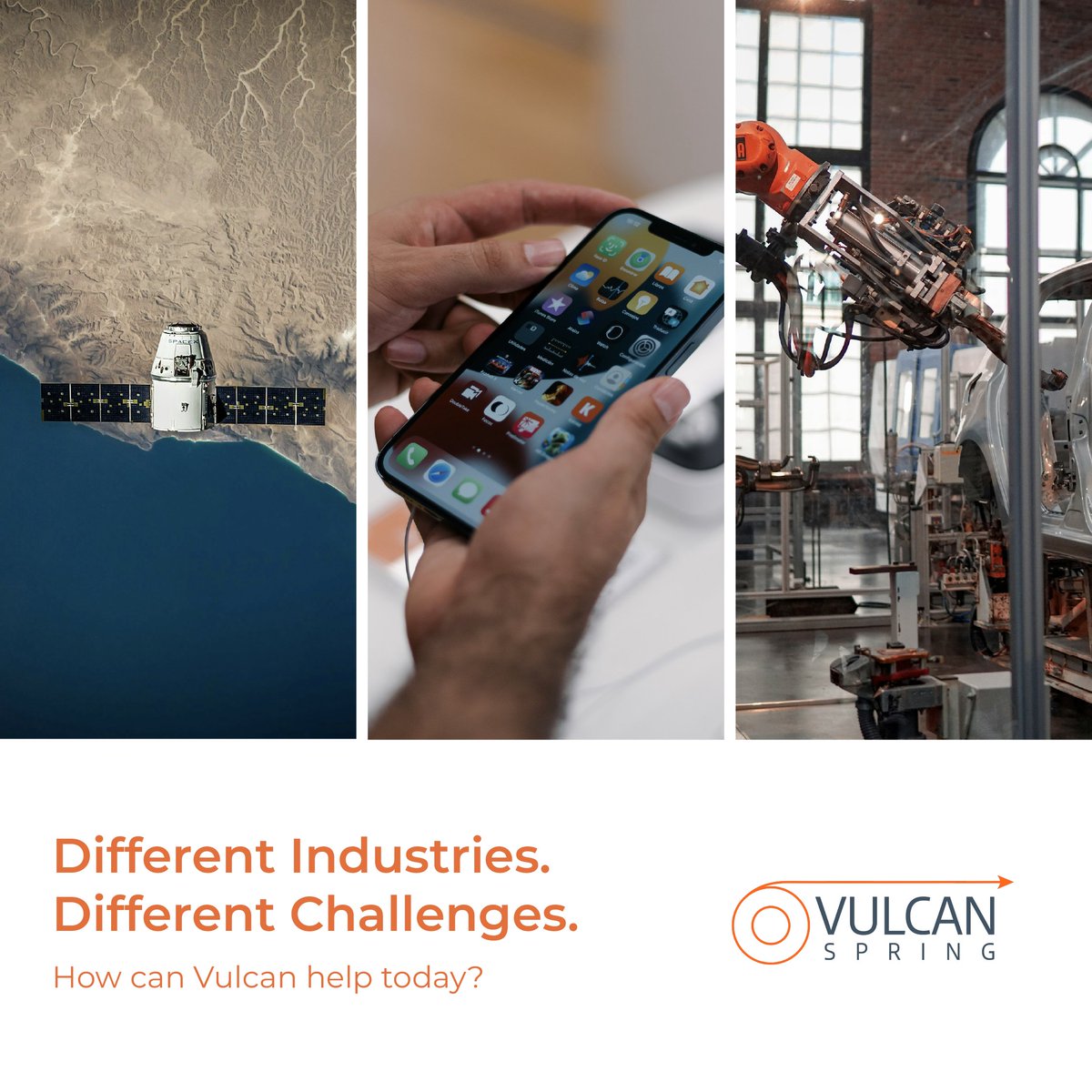 VulcanSpring's tweet photo. Spacecraft. Retail Security. Robotics.

Different industries. Different challenges. One question: What are you trying to make possible?
🚀 https://t.co/LJHipUpLxf

#VulcanSpring #Engineering #ProductDesign #Manufacturing #EngineeringSolutions #MadeInUSA https://t.co/ygQlvyxd1a