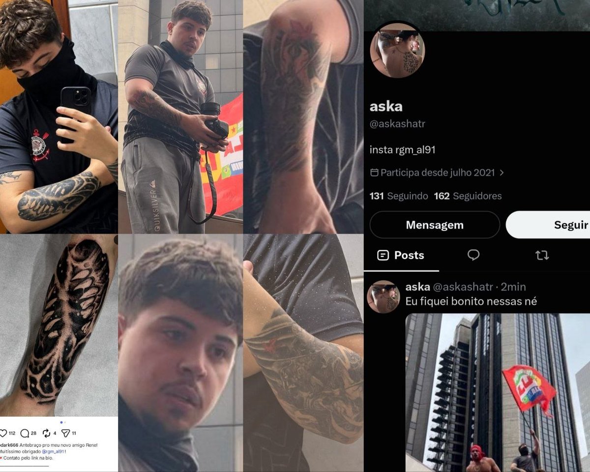george1BR2's tweet photo. E esse é RENE, identificado nas imagens dos atos de TERRORISMO durante a carreata do Lula, em São Paulo. 

O VERME já desativou as suas redes sociais. 

Aguardo ansiosamente pela sua prisão pela @PMESP

Instagram: @rgm_al91
X: @askashatr https://t.co/XsDeIfuT2y