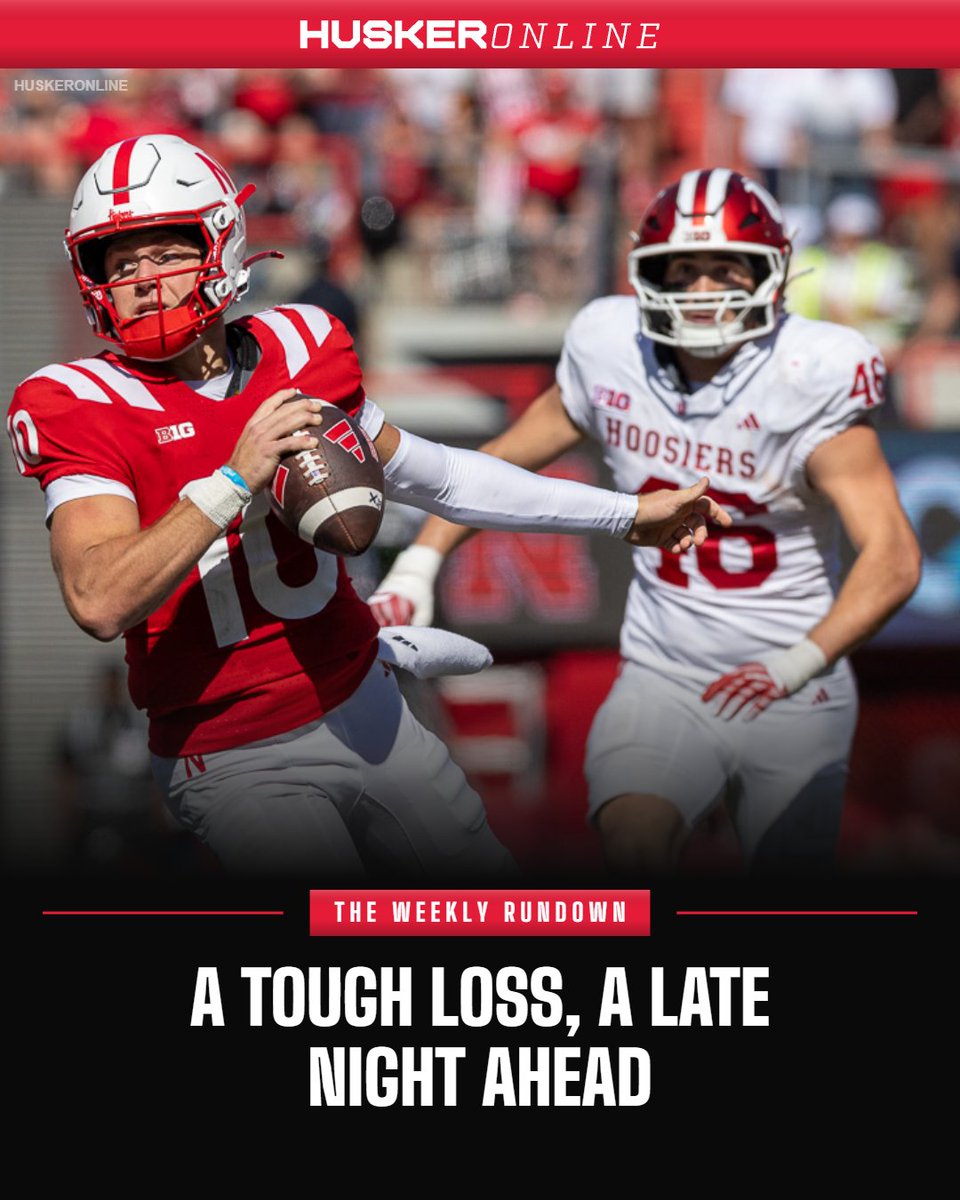Sean_Callahan's tweet photo. The Weekly Rundown:

• Nebraska's 10 p.m. kickoff at Oregon
• Colandrea's impact
• NU's improved run defense
• Special teams concerns

Our latest takes:
https://t.co/BPYSt5bV60 https://t.co/8webz1LSvW