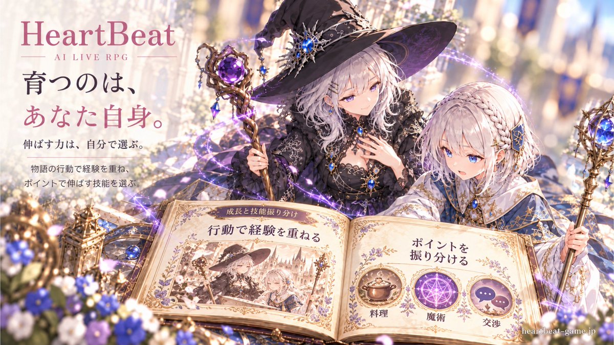 HeartBeatGJP's tweet photo. レベルアップのとき、技能の一覧が並ぶ。
料理、魔術、交渉……どこに振ろう。

戦いが気になるなら、魔術を。
人と関わりたいなら、交渉を。
あるいは、誰かに作るごはんのために。

迷う時間も、きっと楽しい。

https://t.co/5199Za5C3m
#ハートビート #HeartBeat https://t.co/dkamAYg6MW