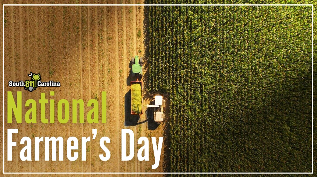 sc_811's tweet photo. Happy National Farmers Day! Thank you to the farmers who work hard every day to feed our communities and keep South Carolina growing. We appreciate all that you do!

#NationalFarmersDay #ThankAFarmer https://t.co/IEUTewNJRE