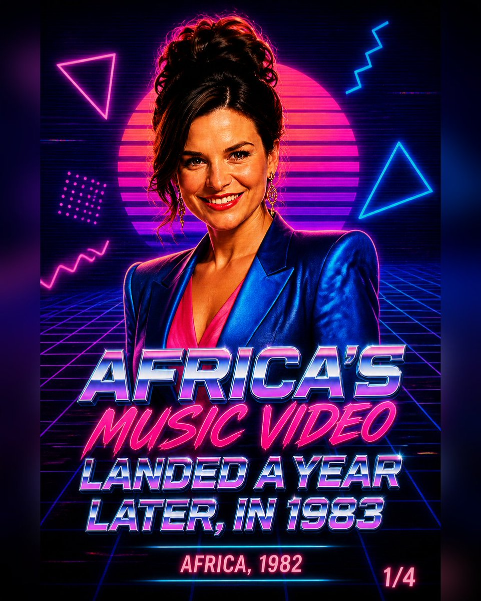 Bright_Hours's tweet photo. Africa's music video landed a year later, in 1983

Africa - Toto, 1982

#Africa #Toto #80sMusic #ClassicRock #SunshineSound

Made with AI https://t.co/b1P8TVo14D