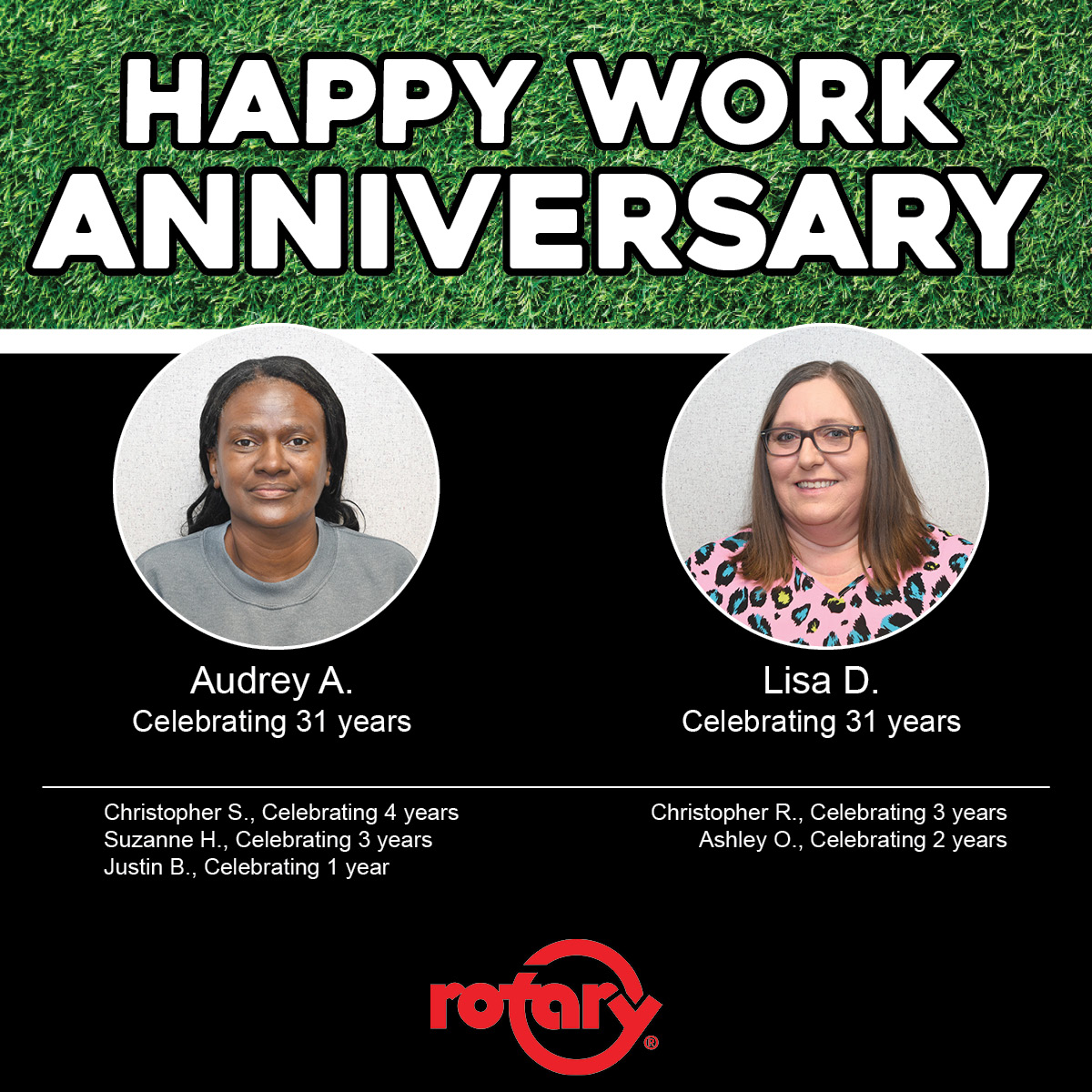 RotaryCorp's tweet photo. Rotary would like to wish these employees Happy Anniversary this week!
#RotaryCorp
#RotaryEmployeeAnniversary https://t.co/6LN5FSPwu7