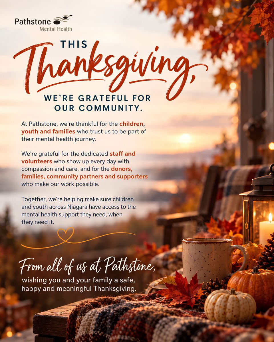 pathstonemh's tweet photo. 🍂 A Thanksgiving holiday reminder from Pathstone.

Our offices and walk-in clinics will be closed Monday, October 12 as our team takes time to celebrate Thanksgiving.

From our Pathstone family to yours, we wish you a safe and meaningful Thanksgiving. https://t.co/ozcQ7Gr3a0