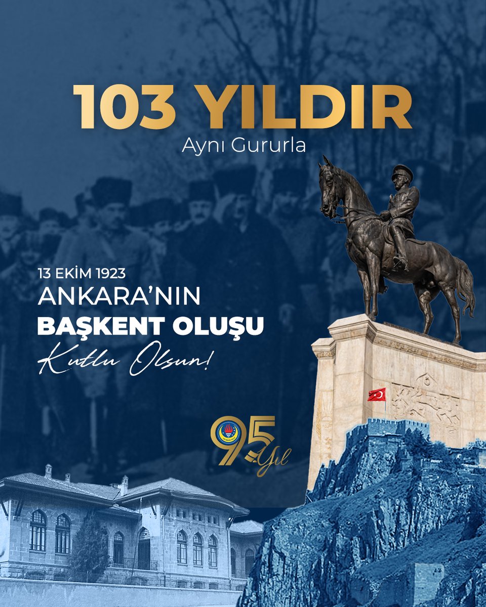 TEDAnkara's tweet photo. Mustafa Kemal Atatürk'ün önderliğinde yürütülen Milli Mücadele'ye karargahlık yapan Ankara, milletimizin bağımsızlık ve egemenlik iradesinin simgesi, Cumhuriyet'e açılan yolun kapısı oldu.

Ankara'nın başkent oluşunun 103. yıl dönümü kutlu olsun! 🇹🇷

#Ankara #Başkent https://t.co/vuFs2uAbbY