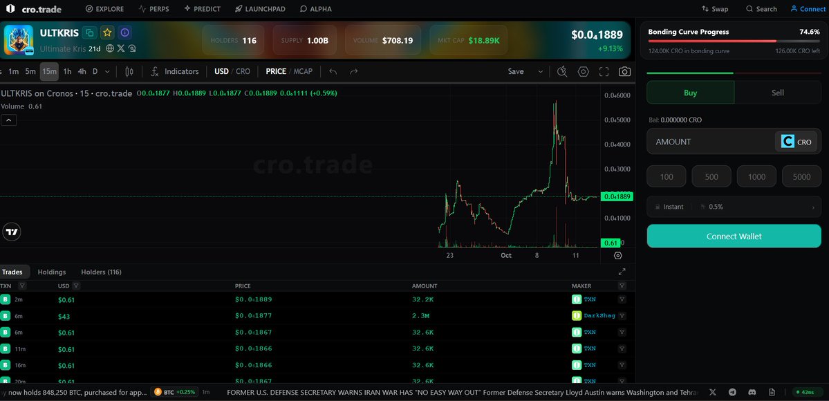 ULTKRISCTOCRO's tweet photo. Big thanks to @crotrade for the amazing support they gave one of our team members!

$ULTKRIS now has an updated PFP, X account, and website.

We need more platforms like @crotrade on #CRONOS that support builders and help the community grow!

Show them some love!

#CROFAM #CRO https://t.co/aqE0Q4zhdl