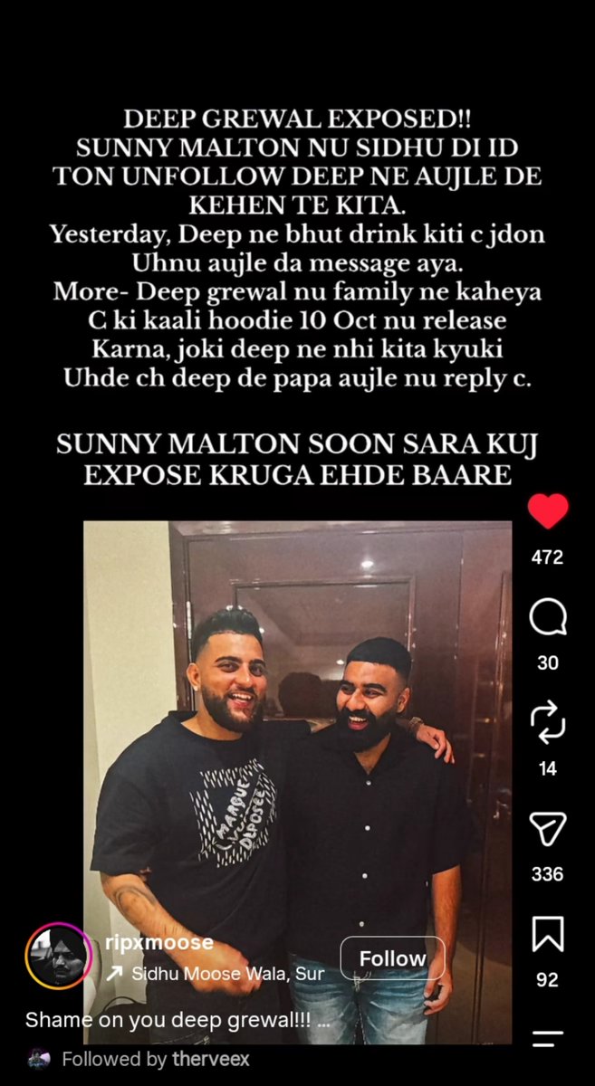Oyee_Sandhu's tweet photo. ਕੀ ਲਗਦਾ ਮਿੱਤਰੋ, ਥੋੜਾ ਥੋੜਾ ਤਾਂ ਮੈਨੂੰ ਵੀ ਲਗਦਾ, ਕਿਉੰਕਿ Avreet Sidhu ਵੀ sunny ਦੀ support ਹੀ ਕਰ ਰਿਹਾ, ਤੇ ਬਾਕੀ ਰਾਤ ਨੂੰ unfollow ਕੀਤਾ ਤੇ ਸਵੇਰੇ follow ਕਰਤਾ, 🤔 #justiceforsidhumoosewala #Sidhumoosewala https://t.co/VMUb8NX1Ml