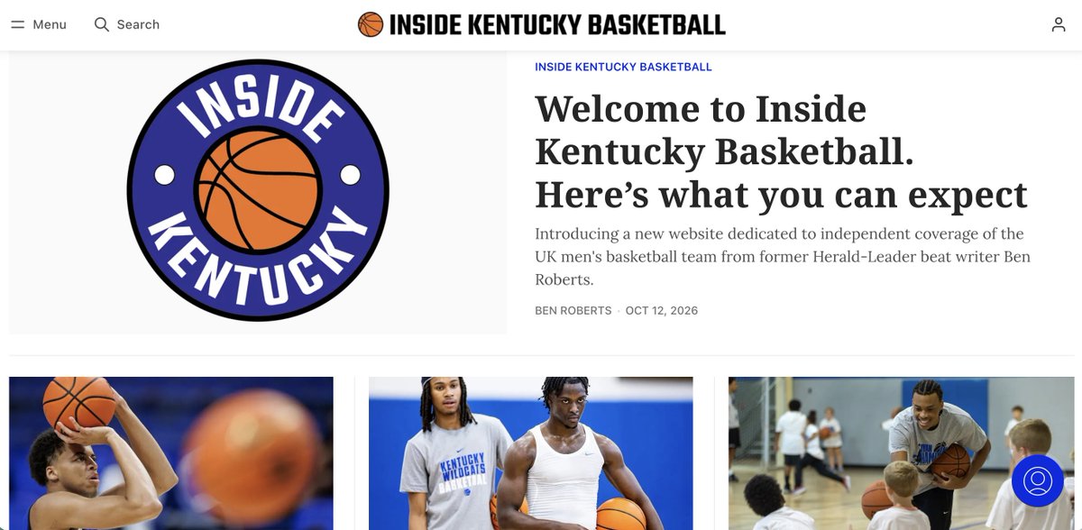 InsideKentucky's tweet photo. The new site already has a few team articles up:

Welcome (and why I left the Herald-Leader): https://t.co/EC4VPard4J

What to expect from UK’s guards: https://t.co/itUAmdQXKy

Early practice observations: https://t.co/fPf42fblKS https://t.co/veDF79RSiH