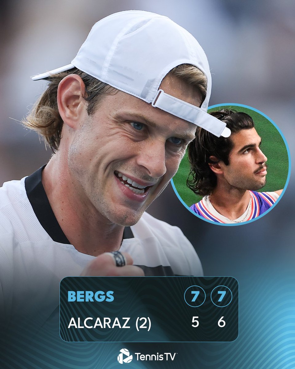 TennisTV's tweet photo. BERGS STUNS ALCARAZ 🤩

It's @ZizouBergs biggest win of his career over 2nd seed and Tokyo champion Carlos Alcaraz!

#RolexShanghaiMasters https://t.co/H0oHISWfPv