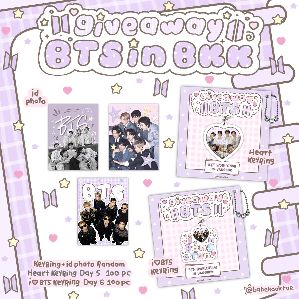 babekooktae's tweet photo. 🫧𝑝𝑙𝑠 𝑘𝑖𝑛𝑑𝑙𝑦 𝑟𝑡 ʚɞ

♡𝐺𝑖𝑣𝑒 𝑎 𝑤𝑎𝑦 𝐵𝑇𝑆 𝐴𝑟𝑖𝑟𝑎𝑛𝑔 𝑖𝑛 𝐵𝐾𝐾 ☘︎ ݁

𑣲Only 200 set  100set / day⋆.

location📍: rajamangala stadium

date : 5-6 dec 2026 ♡ྀི time : tba

𖦹 rt &amp; show this tweet⋆

#BTS_WORLDTOUR_BANGKOK
#BTS_WORLDTOUR_ARIRANG_BANGKOK https://t.co/Qfhgsa3CXt