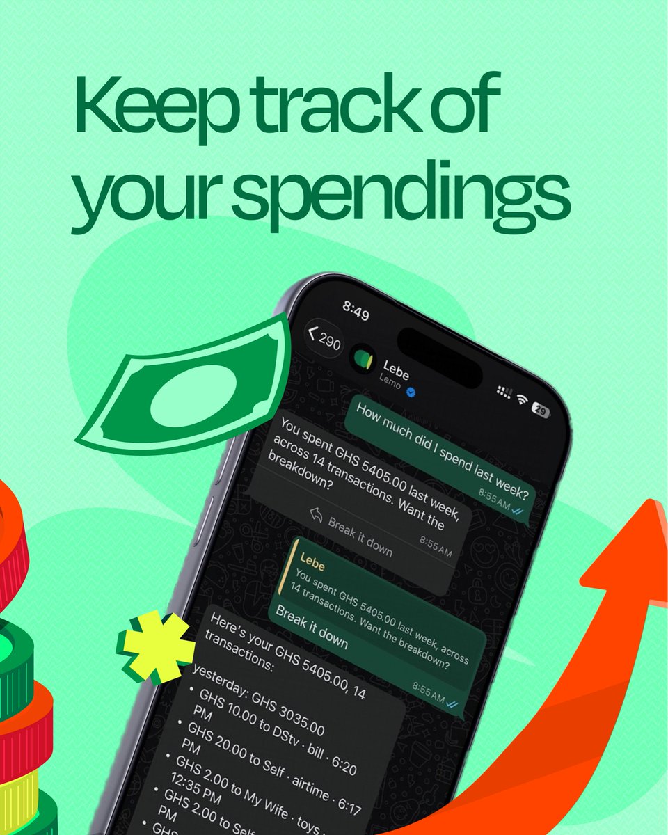 trylebe's tweet photo. Your day-to-day finances, simplified with Lebe.
Send money. Buy data. Track expenses. All in a chat.
Stay tuned, there’s plenty more to come. ⏳✨
Get started at the link in bio (https://t.co/kMFz3DciuF).
#lebe #fintech #smartmoney #mobilemoney #personalfinance https://t.co/YRyvRfKwlb