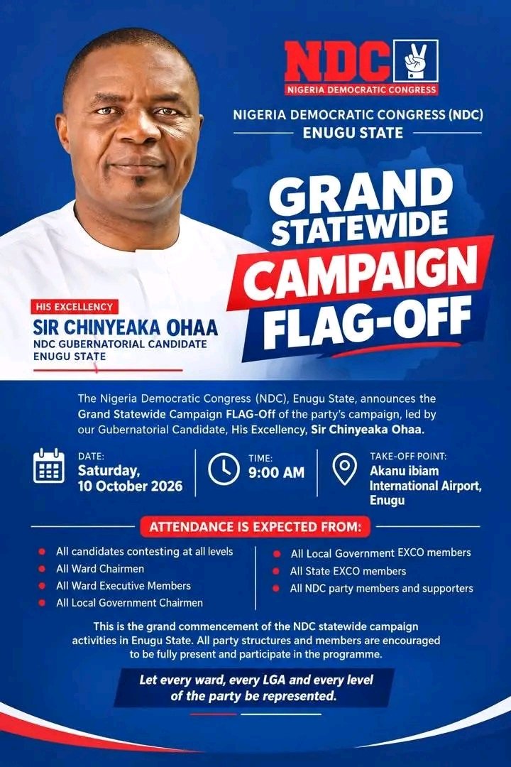 ChuksEricE's tweet photo. BREAKING NEWS:

NDC Rebuts Enugu State Government’s Narrative on Airport and Campaign Office Att@cks, Shares Notification Receipt for Ohaa’s Welcome Reception

The Nigeria Democratic Congress (NDC) in Enugu State has rejected the state government’s account of the October 10 incidents involving its supporters, sharing documents it says show that relevant authorities were notified ahead of the welcome reception for its governorship candidate, Sir Christian Chinyeaka Ohaa, at Akanu Ibiam International Airport.

The party maintained that the gathering was organised to welcome Ohaa and not to hold a campaign flag-off at the airport. It also alleged that its supporters were tear-gassed and att@cked, leaving several members injured.

The NDC called for an independent investigation into the incidents and demanded accountability from those responsible.