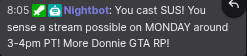dukes55710's tweet photo. #jermatwt #jermaupdate

I have no fucking clue why he wanted more of this when last night he told that GTA RP streams destroyed his sleep schedule but...

He's returning back to Donnie today.

[3:00PM-4:00PM PST / 6:00PM-7:00PM EST] https://t.co/DoBnSRoL5e