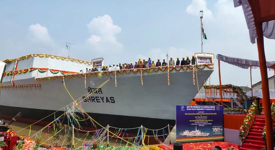 rukhsar413186's tweet photo. Garden Reach Shipbuilders &amp; Engineers (GRSE) launched INS Shreyas, the third Next-Generation Offshore Patrol Vessel (NGOPV) for the Indian Navy, on October 10, 2026, in Kolkata. https://t.co/3n8apJvUzQ