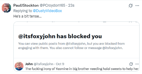 DustyVideoBox's tweet photo. @itsfoxyjohn drink some herbal tea mate. Calm down la... https://t.co/RAXeQP7xOl
