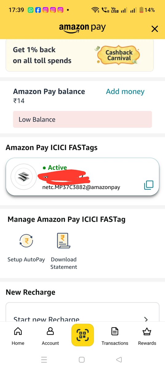 t2chitransh's tweet photo. @AmazonHelp 
No option coming for closureor deactivation of Amazon fast tag 
Please do needful for closure of fast tag. https://t.co/Se1coQLuC7